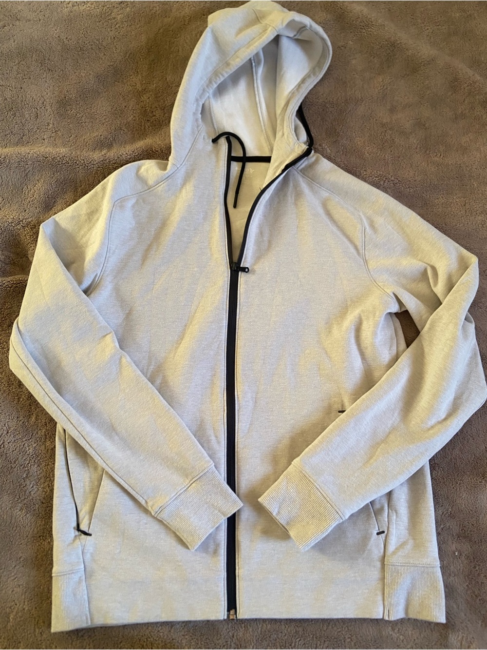 Light Gray woman’s Zip-Up Hoodie Sweater